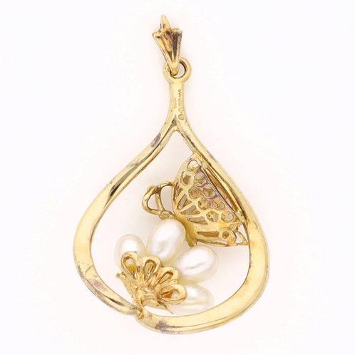 Hanger - 18 karaat Geel goud Parel, Sieraden, Tassen en Uiterlijk, Antieke sieraden