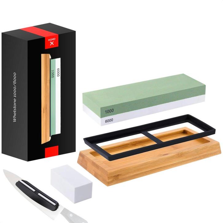 HGMD Dubbelzijdige Wetsteen 1000/6000 - 4 Delige set, Huis en Inrichting, Keuken | Keukenbenodigdheden, Nieuw, Verzenden