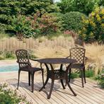 vidaXL 3-delige Bistroset gietaluminium bronskleurig, Tuin en Terras, Verzenden, Nieuw, Aluminium, 2 zitplaatsen