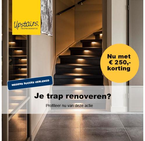 Je Trap Renoveren? Traprenovatie nu met €250,00 korting, Doe-het-zelf en Verbouw, Ladders en Trappen, Trap, Nieuw