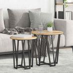 vidaXL Bijzettafelset 2 pcs Artisan Eiken en Zwart 50 x 50 x, Huis en Inrichting, Tafels | Bijzettafels, Verzenden, Nieuw