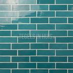 Wandtegel zellige rio azul bondi blauw glans 5x15 op=op, Doe-het-zelf en Verbouw, Nieuw, Ophalen of Verzenden, 10 m² of meer, Wandtegels