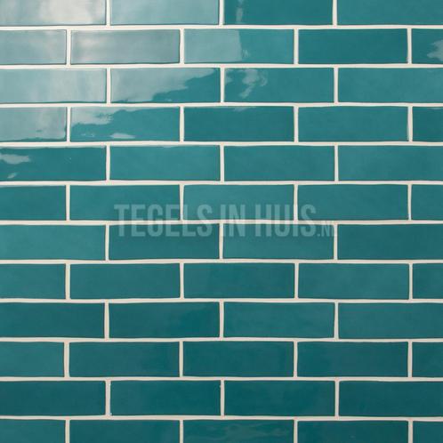 Wandtegel zellige rio azul bondi blauw glans 5x15 op=op, Doe-het-zelf en Verbouw, Tegels, Wandtegels, Nieuw, 10 m² of meer, Keramiek