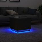 vidaXL Salontafel met LED-verlichting 50x50x40 cm zwart, Huis en Inrichting, Verzenden, Nieuw, Overige houtsoorten, 50 tot 100 cm