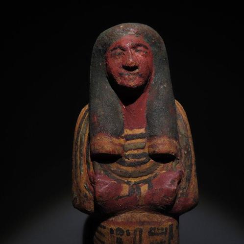 Oud-Egyptisch Hout Ushabti. Nieuwe Rijk, 19e Dynastie, ca., Verzamelen, Mineralen en Fossielen