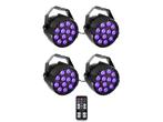 Ibiza Light 4x 36W RGB LED PAR Spots 3-in-1 Wash Effect DMX, Muziek en Instrumenten, Licht en Laser, Nieuw, Overige typen, Verzenden