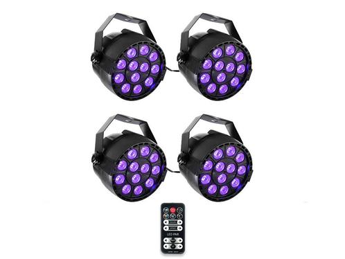 Ibiza Light 4x 36W RGB LED PAR Spots 3-in-1 Wash Effect DMX, Muziek en Instrumenten, Licht en Laser, Overige typen, Nieuw, Verzenden