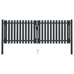 vidaXL Dubbele poort met deur staal 300x100 cm antraciet, Tuin en Terras, Tuinpoorten, Verzenden, Nieuw