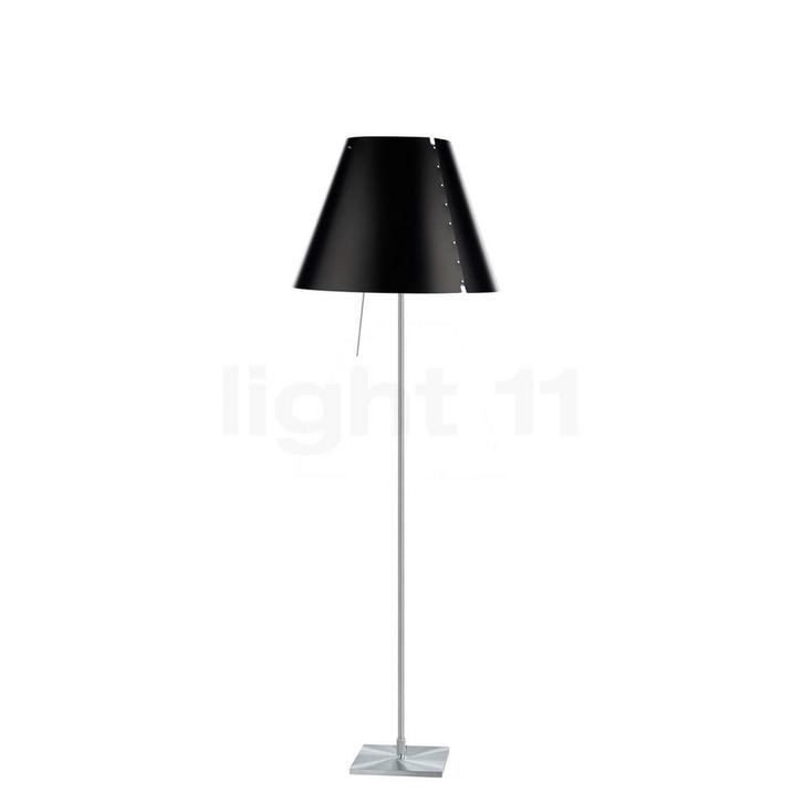Luceplan Costanza Vloerlamp, lampenkap dropzwart/frame alumi, Huis en Inrichting, Lampen | Vloerlampen, Nieuw, Verzenden