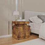 vidaXL Nachtkastje 45x35x52 cm bewerkt hout gerookt, Minder dan 45 cm, Verzenden, Nieuw, Minder dan 55 cm