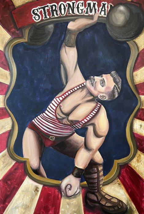 TOM ROY - STRONGMAN, Antiek en Kunst, Kunst | Schilderijen | Modern