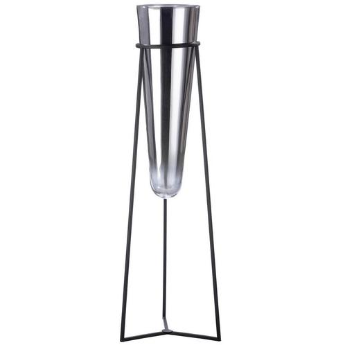 Glazen vaas met metalen standaard Future, Huis en Inrichting, Woonaccessoires | Wanddecoraties, Nieuw, Verzenden
