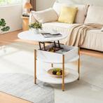 Salontafel Kandas rond marmerlook wit en goudkleurig Ø70 cm, Huis en Inrichting, Tafels | Salontafels, Verzenden, Nieuw
