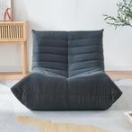 Relaxstoel Kodsø lounge fauteuil 75x90x100 cm microvezel zwa, Verzenden, Nieuw