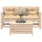 vidaXL 3-delige Loungeset massief grenenhout, Tuin en Terras, Tuinsets en Loungesets, Verzenden, Nieuw, Loungeset