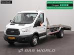 Ford Transit 170pk Dubbellucht Autotransporter Trekhaak Navi, Stof, Gebruikt, Euro 6, Wit