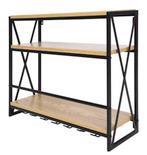 Wijnrek Wandmodel 3-Lagen – Industrieel Metaal en MDF, Verzenden, Nieuw