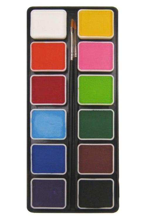 PXP Palet Regular Colours 12 X 6gr With 2 Brushes Size 2, Hobby en Vrije tijd, Feestartikelen, Nieuw, Verzenden
