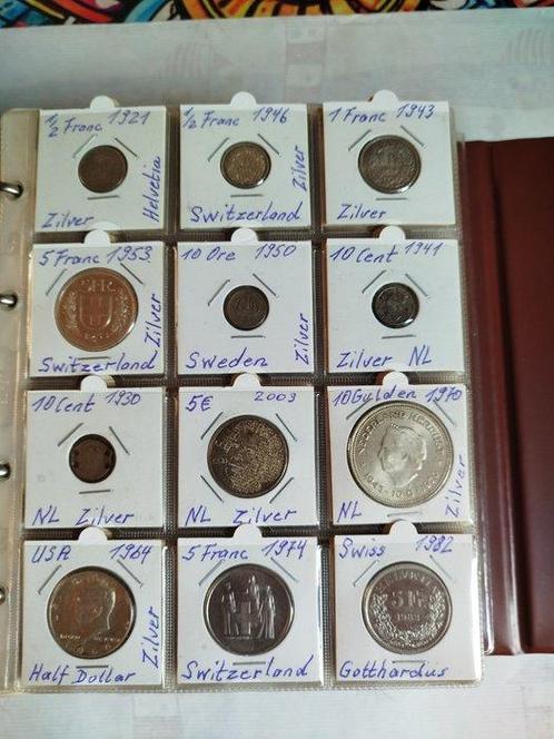 Wereld. Album with 10 silver coins and 18 coin cards with, Postzegels en Munten, Munten | Europa | Niet-Euromunten