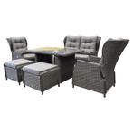 Ibiza premium stoel-bank loungeset verstelbaar 6-delig, Ophalen of Verzenden, Nieuw, Wicker