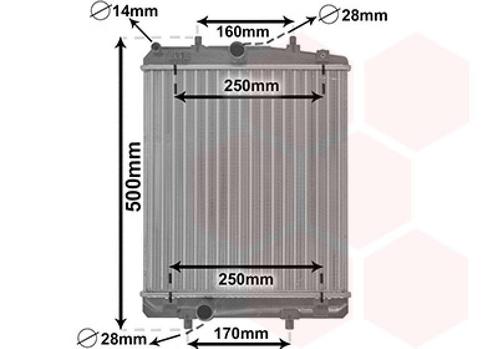 RADIATOR VOOR CITROEN C1 PM/PN 2005-2012 1330P2, Auto-onderdelen, Airco en Verwarming, Nieuw, Ophalen of Verzenden