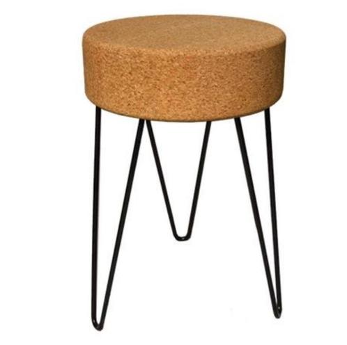 Kurk zigzag tafel - Kruk met metalen poten, Huis en Inrichting, Woonaccessoires | Overige, Ophalen of Verzenden