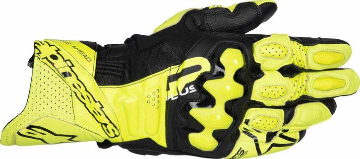 Alpinestars GP Plus R V3 Fluo Geel Zwart Leren Handschoenen, Motoren, Kleding | Motorkleding, Nieuw met kaartje, Handschoenen