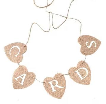 Jute vlaggenlijn Cards met witte letters beschikbaar voor biedingen