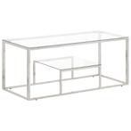 vidaXL Salontafel roestvrijstaal en gehard glas, Verzenden, Nieuw, Metaal