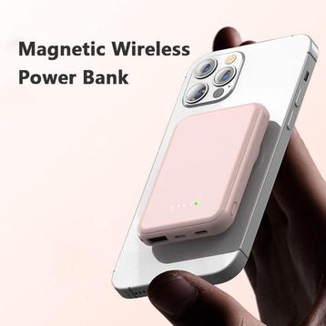 Mini Fast Charging Magnetic Wireless Power Bank 5000 MAh Por
