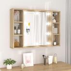 vidaXL Spiegelkast met LED-verlichting 76x15x55 cm sonoma, Huis en Inrichting, Kasten | Overige, Verzenden, Nieuw