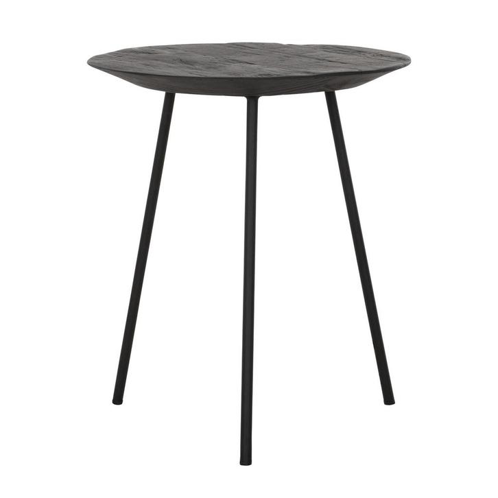 *WOONWINKEL* Teak Bijzettafel Schuine Rand Zwart, Huis en Inrichting, Tafels | Bijzettafels, Nieuw, Verzenden