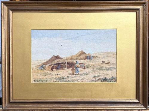 Cesare Biseo (1843-1909) - Accampamento Arabo, Antiek en Kunst, Kunst | Schilderijen | Klassiek