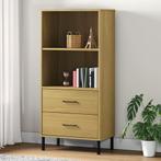 vidaXL Boekenkast met 2 lades OSLO 60x35x128,5 cm massief, Verzenden, 100 tot 150 cm, Nieuw, 50 tot 100 cm
