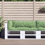 vidaXL Palletkussens 3 st bladpatroon oxford stof, Verzenden, Nieuw, Groen