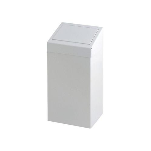 Metalen afvalbak met pushklep - Wit, Huis en Inrichting, Woonaccessoires | Prullenbakken, Nieuw, Verzenden