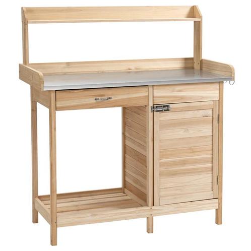 TRUUSK Planttafel Met Gegalvaniseerd Werkblad, Tuintafel Met, Tuin en Terras, Bloembakken en Plantenbakken, Nieuw, Verzenden