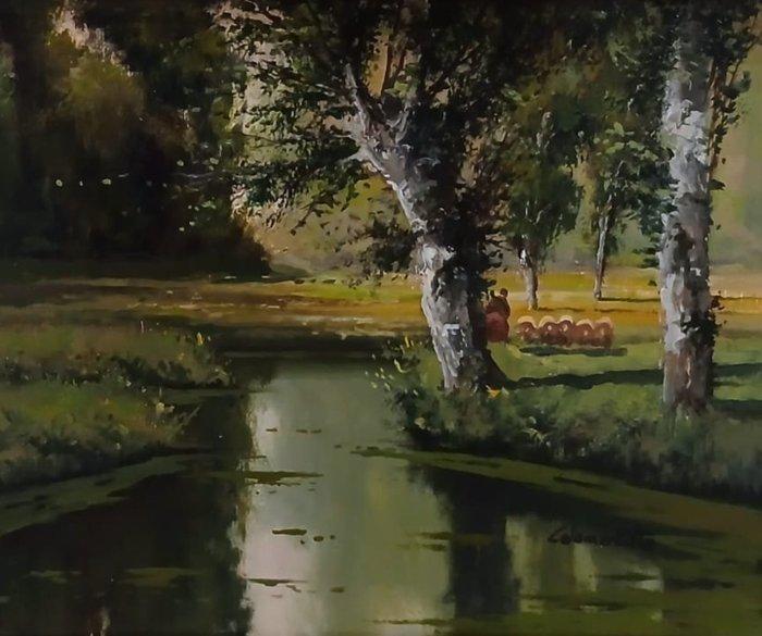 Josep Colomer Comas (1935-2003) - Paisaje de Olot, Antiek en Kunst, Kunst | Schilderijen | Klassiek