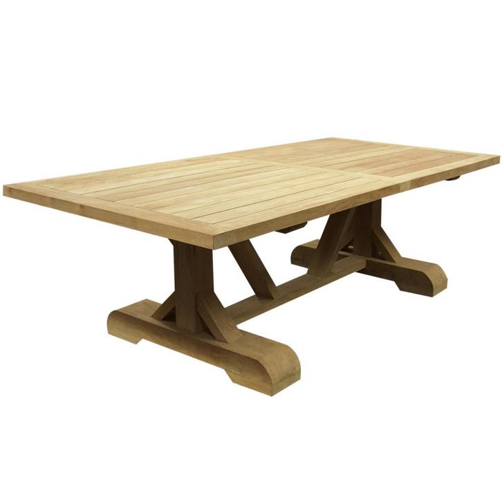 Antigua dining tuintafel 300x120xH77 cm teak geschoord, Tuin en Terras, Tuintafels, Nieuw, Teakhout, Ophalen of Verzenden