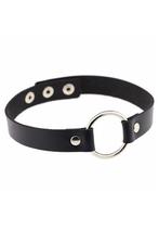 Choker Zwart Ring Pu Leer Collar Ketting Halsband Sexy Gag, Kunststof, Verstelbaar, Zwart, Nieuw