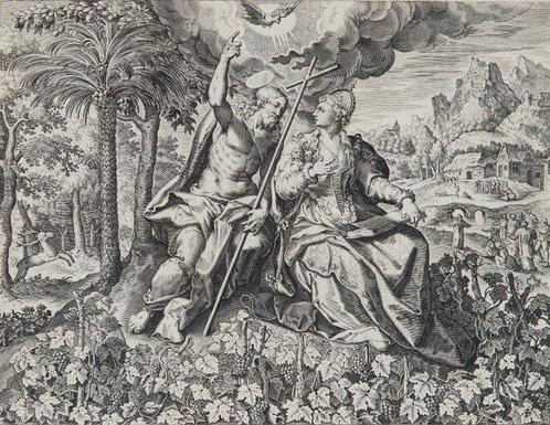 Johann Sadeler (1550-1600), after - Christus en zijn bruid, Antiek en Kunst, Antiek | Overige Antiek