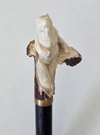 Unieke Wandelstok - Handsnijwerk - Brullende beer -, Antiek en Kunst