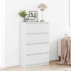vidaXL Dressoir 60x35x98,5 cm bewerkt hout hoogglans wit, Huis en Inrichting, Kasten | Dressoirs, Verzenden, Nieuw, 50 tot 100 cm
