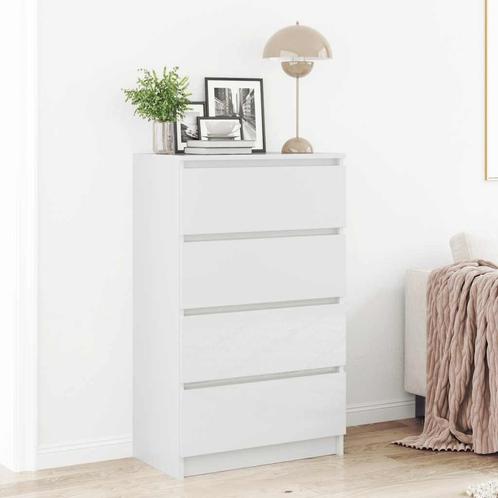 vidaXL Dressoir 60x35x98,5 cm bewerkt hout hoogglans wit, Huis en Inrichting, Kasten | Dressoirs, 25 tot 50 cm, Nieuw, 50 tot 100 cm