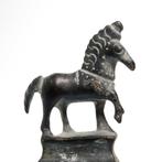 Oud-Romeins Brons Figuur van een Paard op Een Zuil