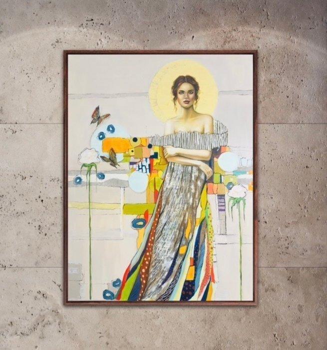 Leila Bayat - Portrait abstract oilpainting, Antiek en Kunst, Kunst | Schilderijen | Modern