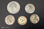 Wereld. World lot of 5 silver coins. (Zonder Minimumprijs), Postzegels en Munten
