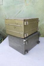 Kist - Vintage militaire metalen opbergdozen - Aluminium,