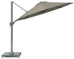 Voyager T1 zweefparasol 300 cm rond taupe met 75KG voet en, Tuin en Terras, Parasols, Ophalen of Verzenden, Nieuw