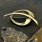 Gouden abstracte broche (vintage, speld, gouden broche), Sieraden, Tassen en Uiterlijk, Broches, Ophalen of Verzenden, Gebruikt